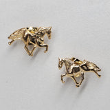 10K Yellow Gold Tiny Walking Horse Stud Earrings GER-23651