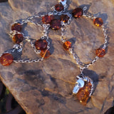Sterling Silver Baltic Amber Horse Head Pendant SSJ-13094