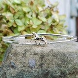 Sterling Silver & 10K Yellow Gold Walking Horse Cuff Bracelet SSJ-13825