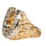 10K Yellow Gold 1 CTW Diamond Nugget Horse Shoe Ring   DGR-23290