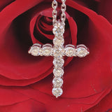 Sterling Silver 1 CTW Lab Diamond Cross Pendant DPD-27041