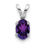 14k White Gold Oval Amethyst Pendant DPD-26462