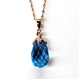 14K Rose Gold Diamond & Blue Topaz Pendant  DPD-26787
