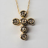 10k Yellow Gold .10 CTW Diamond Cross Bezel Pendant - DPD-26812