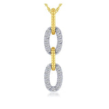 14K Yellow & White Gold Diamond Double Link Pendant DPD-26861