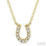 10k Yellow Gold .10CTW Diamond Horse Shoe Pendant    DPD-26855