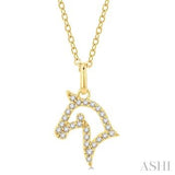 10k Yellow Gold .10CTW Diamond Horse Head Pendant  DPD-26856