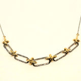 14K Two-Tone Gold Diamond Paperclip Necklace DPD-26939