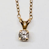 10K Yellow Gold Diamond Solitare Pendant DPD-26979