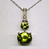 10K White Gold Diamond & Peridot Drop Pendant DPD-26987
