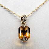 14K Gold Diamond Citrine Pendant DPD-26994