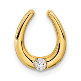14K Yellow Gold One Diamond Horseshoe Pendant DPD-27007