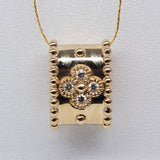 14K Yellow Gold Diamond Clover Slide Pendant DPD-27073