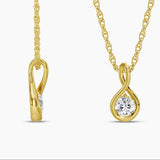 14k Yellow Gold .20ctw Infinity Diamond Solitaire Pendant DPD-27075