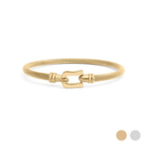 18K Gold PVD Stainless Steel Buckle Clasp Bangle Bracelet: Gold