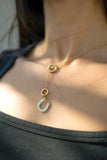 Gold Finish Stainless Steel Turquoise Stone Horseshoe Charm 15mm SSJ-13659
