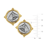 Susan Shaw Gold and Silver Plated Intaglio Horse Post Earrings ZGF-05159