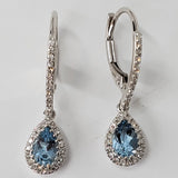 14KW Diamond & Aquamarine Dangle Earring -  DER-25887