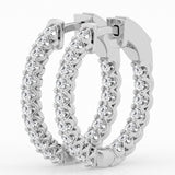 14k White Gold 2.52CTW Lab Grown Diamond Round Hoop Earrings- DER-25909