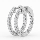 14k White Gold 1CTW Lab Grown Diamond Hoop Earrings- DER-25911