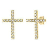 10k Yellow Gold Diamond Cross Earrings  DER-25926