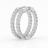 14k White Gold 4CTW Lab Grown Diamond Round Hoop Earrings- DER-25933