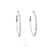 14K White Gold In & Out Diamond Hoop Earrings DER-26030