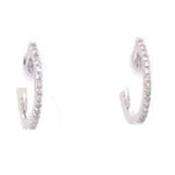 14K White Gold Diamond Huggie Earrings  DER-26032