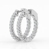 14k White Gold 3.52CTW Lab Grown Diamond Hoop Earrings- DLB-10014