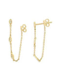 14K Gold Diamond Front-Back Chain Earrings DER-26072
