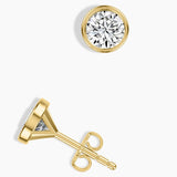 14K Yellow Gold .50CTW Diamond Bezel Stud Earrings DER-26090