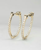 14K Yellow Gold .50CTW Diamond Hoop Earrings DER-26099