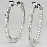 14K White Gold 1CTW Diamond Hoop Earrings DER-26100