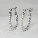 14K White Gold .25CTW Diamond Hoop Earrings DER-26106