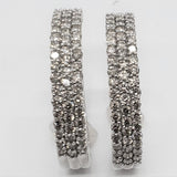 14k White Gold 2CTW Diamond Hoop Earrings DER-25871