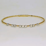14K Two-Tone Gold Diamond Bezel Bangle DBR-23165