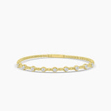 14K Yellow Gold 1ctw Diamond Flex Bangle DBR-23175