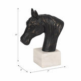 Black Metal Textured Horse Head Figurine, 9 in. ZGT-06087