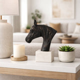 Black Metal Textured Horse Head Figurine, 9 in. ZGT-06087
