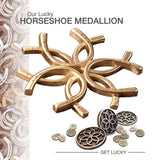 Sterling Silver Medallion Threader Horseshoe Earrings