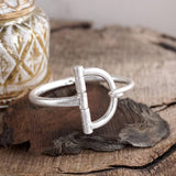 Equestrian Loop Horsebit Hook Bracelet Silver Tone SSJ-13682