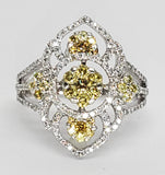 18K White Gold Yellow & White Diamond Ring DEJ-24479