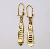 18K Gold Tri-Color Tear Drop Earrings DEJ-24560