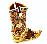 Jeweled Brown Boot Trinket Box ZGT-6050