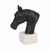 Black Metal Textured Horse Head Figurine, 9 in. ZGT-06087