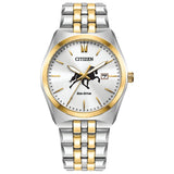 Citizen EcoDrive Gents Two Tone White Face Walking Horse Watch WAT-08018