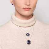 Sterling Silver Lapis Lazuli Horseshoe Necklace SSJ-13713