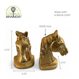 Gold Tone Horse Head Decorative Bookend Set ZGT-06107