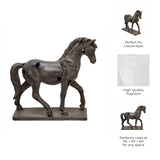 Brown Resin Cracked Horse On Stand 16in ZGT-06057