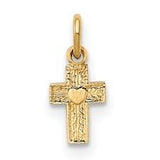 14k Yellow Gold Tiny Cross Charm/ Pendant GCM-21899